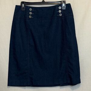 E-163 Kim Rogers Blue Denim MIDI‎ Skirt Size 8P